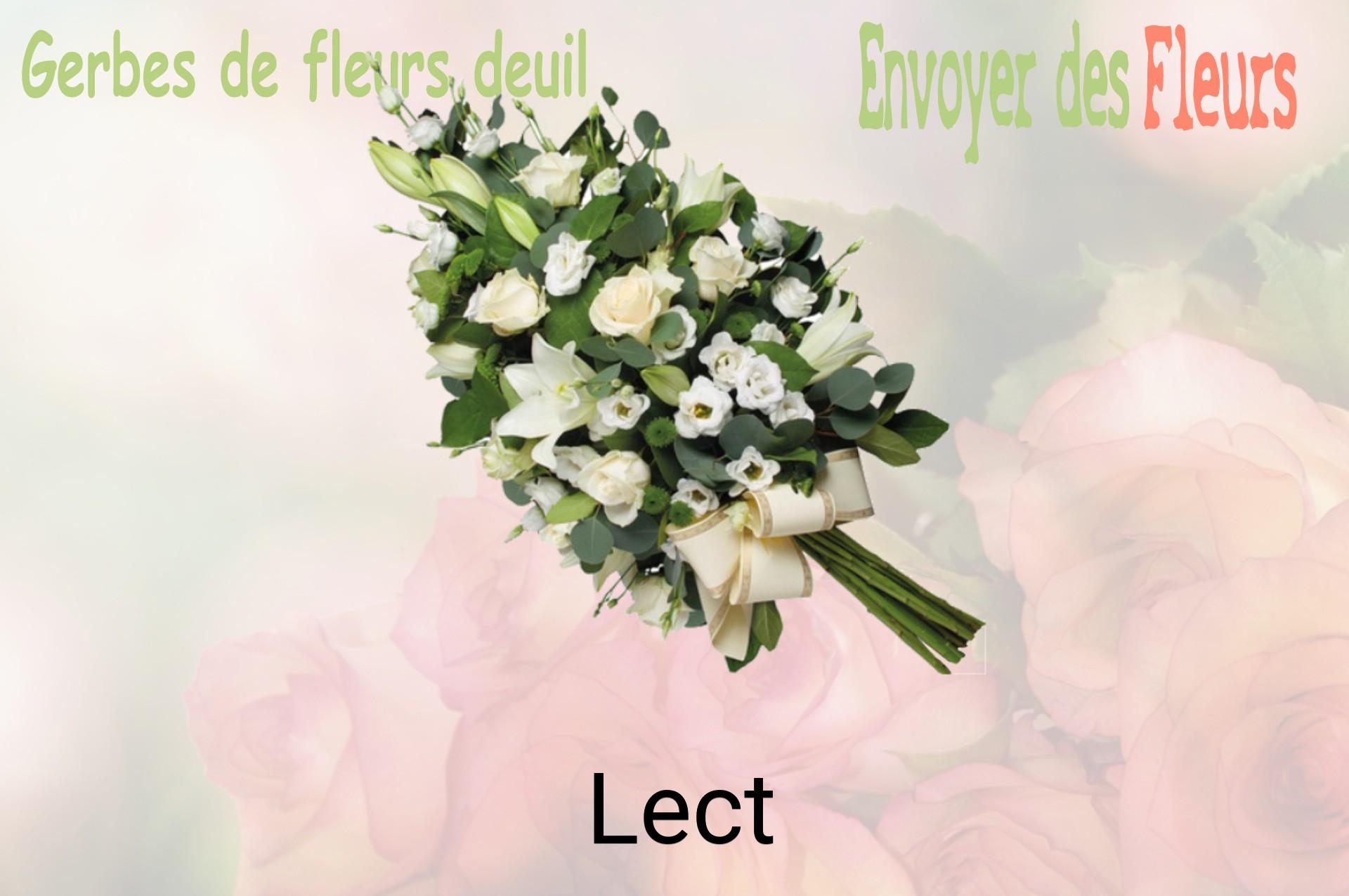 Gerbe de fleurs de deuil livrée à Lect